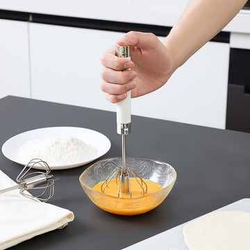Semi-automatic Stainless Steel Egg Beater Whisk Hand