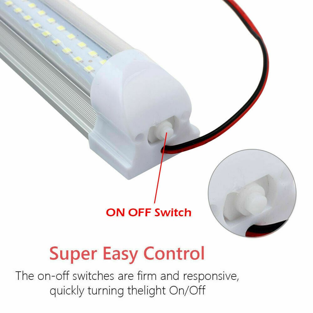 12V 72 LED Car Interior Strip Lights Bar Light For Car Van Caravan Boat Home Bus