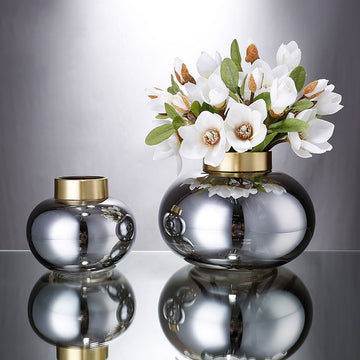 Diamond Star Electroplated Glass Vase Nickel Set Copper Ring