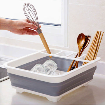 Folding Kitchen Dish Drainer Drying Rack Tableware