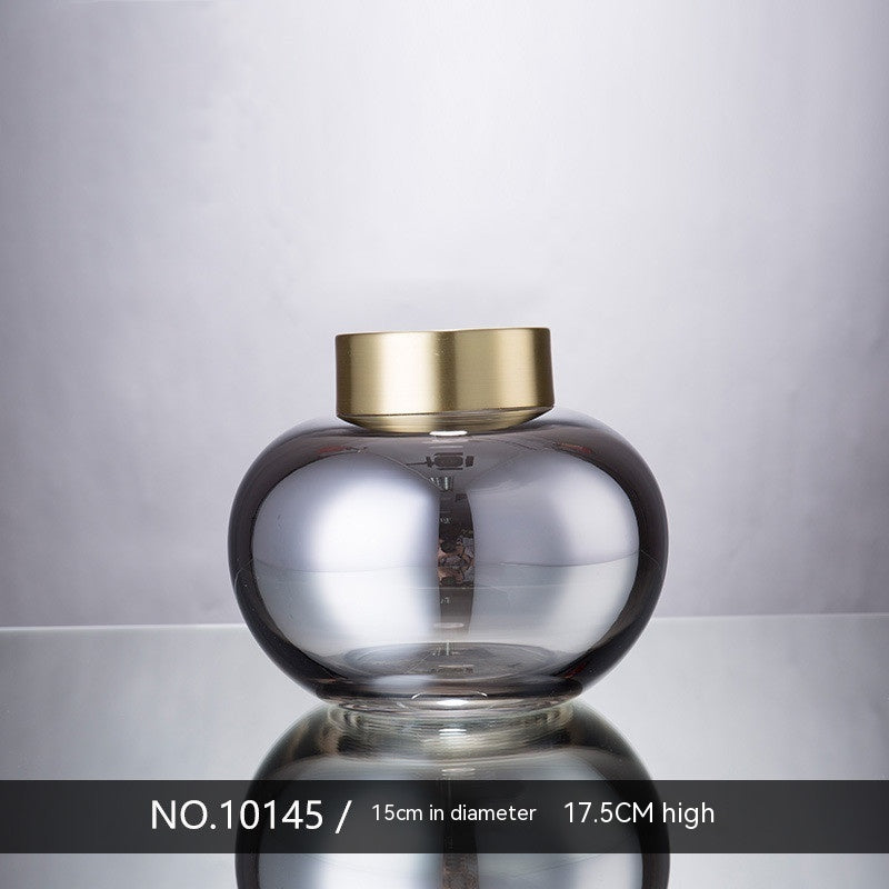 Diamond Star Electroplated Glass Vase Nickel Set Copper Ring